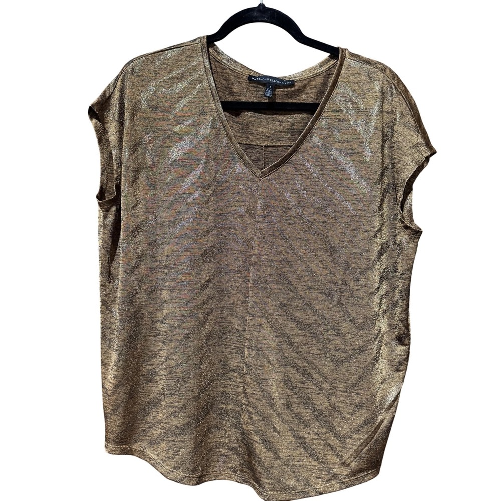 White House Black Market Shirt Womens Small Metallic Shimmer Sleeveless Top